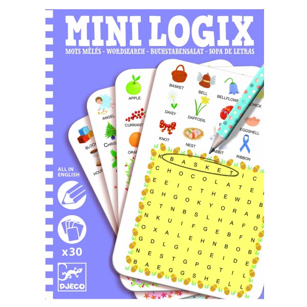 Mini Logix Djeco : Mots Mêlés anglais - Djeco-DJ05351