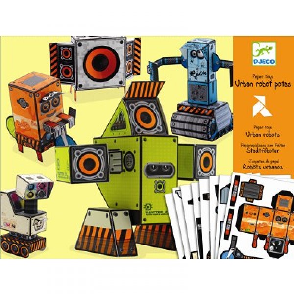 Paper toys : Urban robots potes - Djeco-DJ09675
