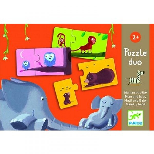 Puzzle 10 x 2 pièces - Duo Maman et bébé - Djeco-DJ08157