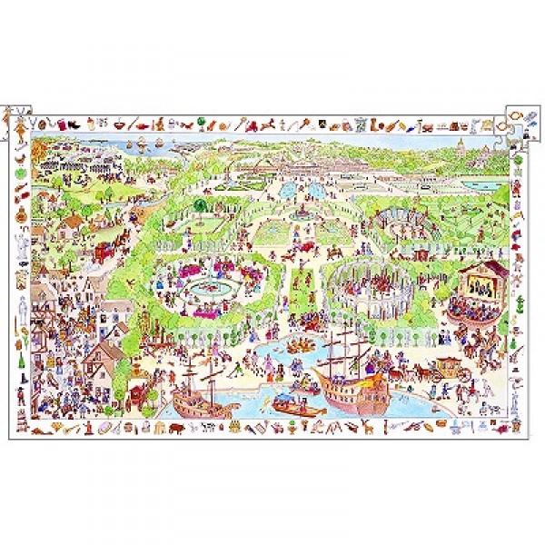 Puzzle 200 pièces - Poster et jeu d'observation : Château du Roi - Djeco-07451OLD