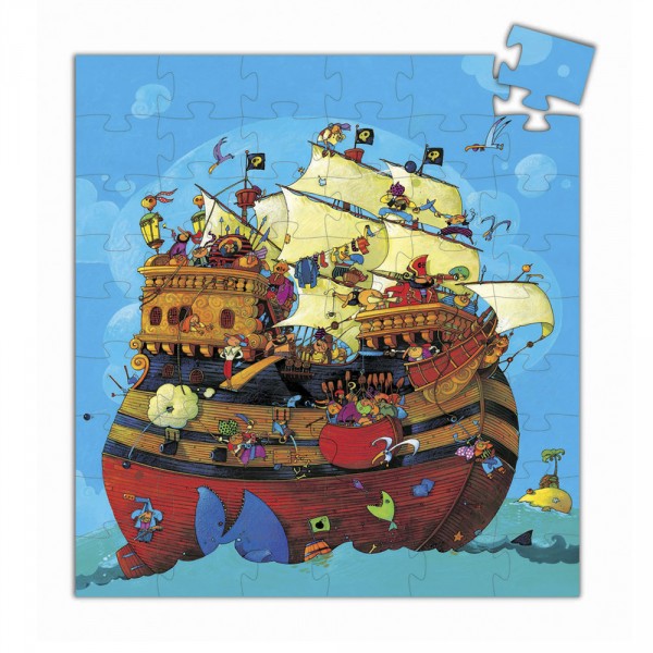 Puzzle de 54 piezas - Silueta: El barco de Barbarroja - Djeco-DJ07241