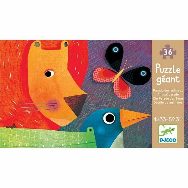 Puzzle gigante de 36 piezas - El desfile de los animales - Djeco-DJ07171