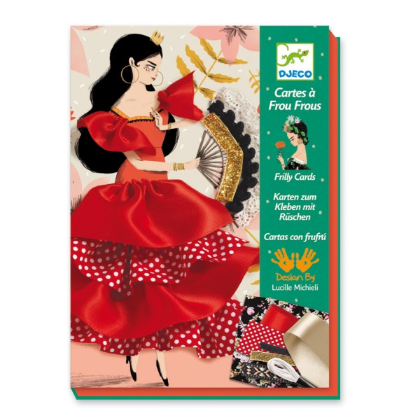 Set créatif couture : Cartes à frou-frous : Flamenco - Djeco-DJ08674