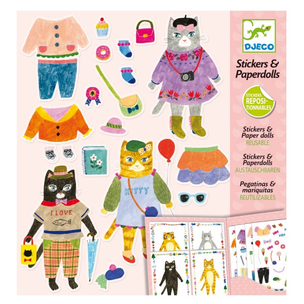 Stickers & Papers Dolls : Mes Copains les Chats - Djeco-09695