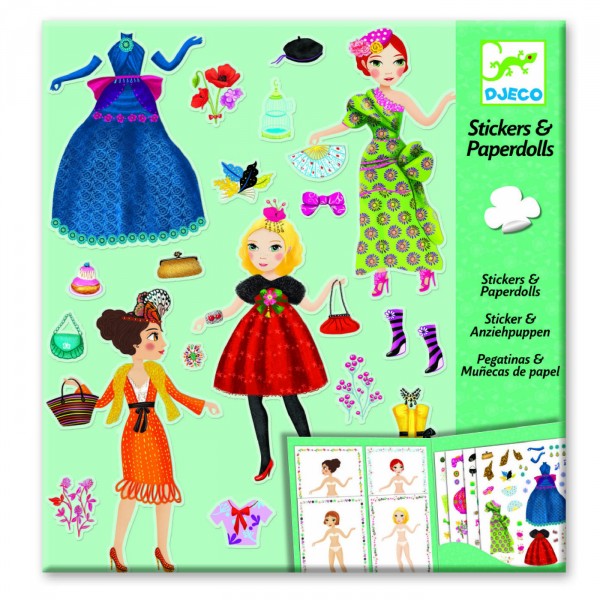 Stickers and Paper dolls: Too fashionable - Djeco-DJ09691