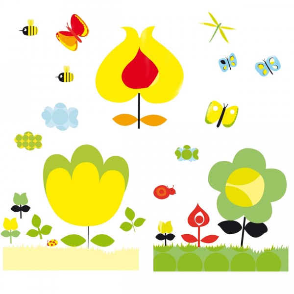 Stickers muraux Les fleurs jaunes pour chambre Twiggy - Djeco-DD04532