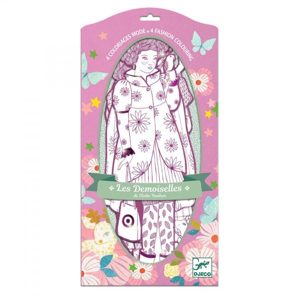LARGE FORMAT COLORING PAGE: Rosemary & her friends - THE GIRLS - Djeco-DJ09551
