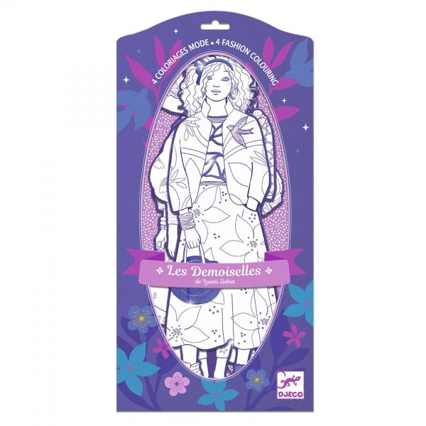 LARGE FORMAT COLORING PAGE: Zaho & her friends - THE GIRLS - Djeco-DJ09546