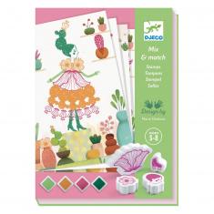 Mix-and-Match-Stempel: Blumenmädchen