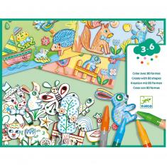 Kit coloriage Animaux pour enfants - Carnet de coloriage et feutres -  Coffret coloriage - Creavea