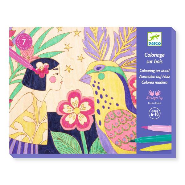 Kit de coloriage sur bois : Sweet girls  - Djeco-DJ08738