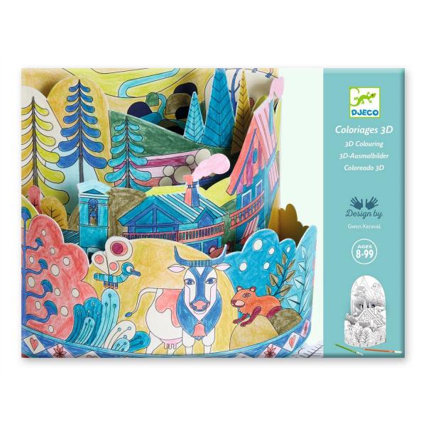 Kit de coloriage 3D : Au sommet du monde - Djeco-DJ08743