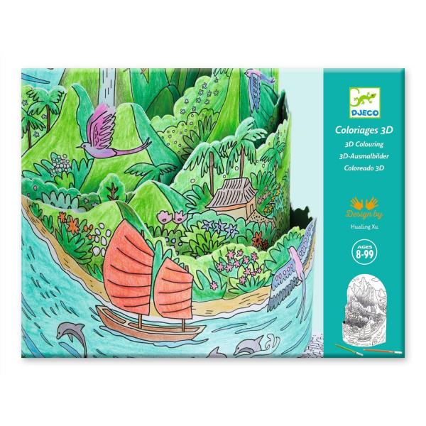 Kit de coloriage 3D : Au sommet de mon île - Djeco-DJ08744