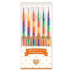 6 Stylos Gel : Arc en ciel 