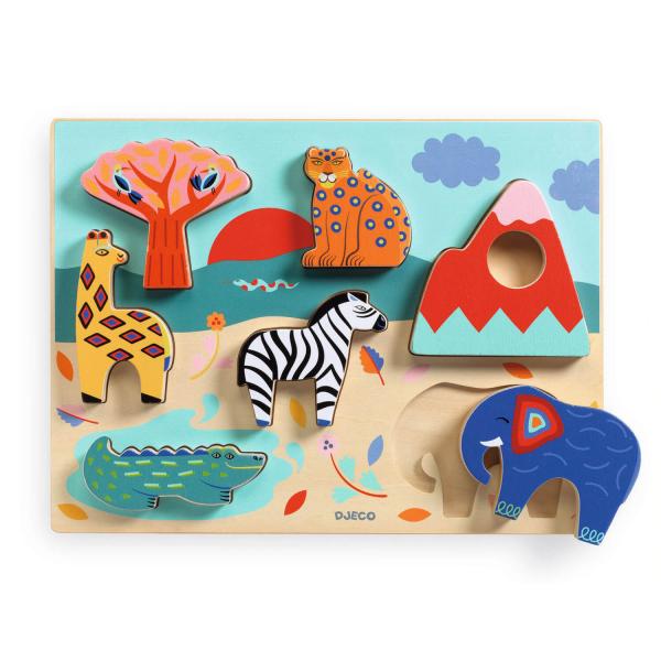 6 piece wooden puzzle: Sa - Djeco-DJ01068