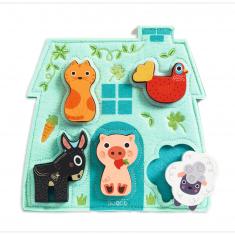 5 piece wooden puzzle: Mo