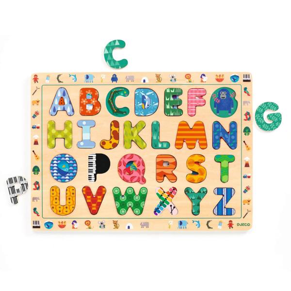 26-piece wooden puzzle: International ABC Puzzle - Djeco-DJ01808