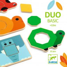 6 x 2 piece wooden puzzles: DuoBasic
