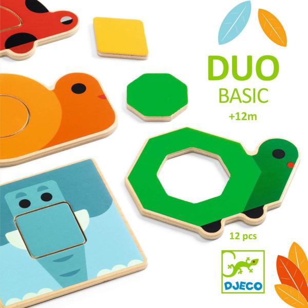 6 x 2 piece wooden puzzles: DuoBasic - Djeco-DJ06216
