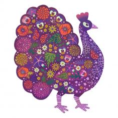 Puzzle silueta 500 piezas: Pavo real 