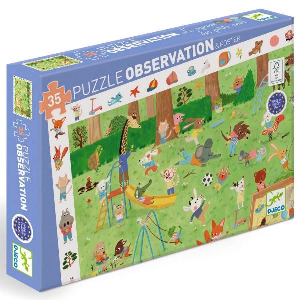 Puzzle of Observation 35 Pieces: The square of the little friends - Djeco-DJ07596