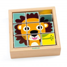 Puzzle 9 cubes en bois : Tournanimo