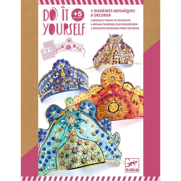 Coffret DIY : 4 diadèmes Mosaïques à décorer : Enchanteresses - Djeco-DJ07909