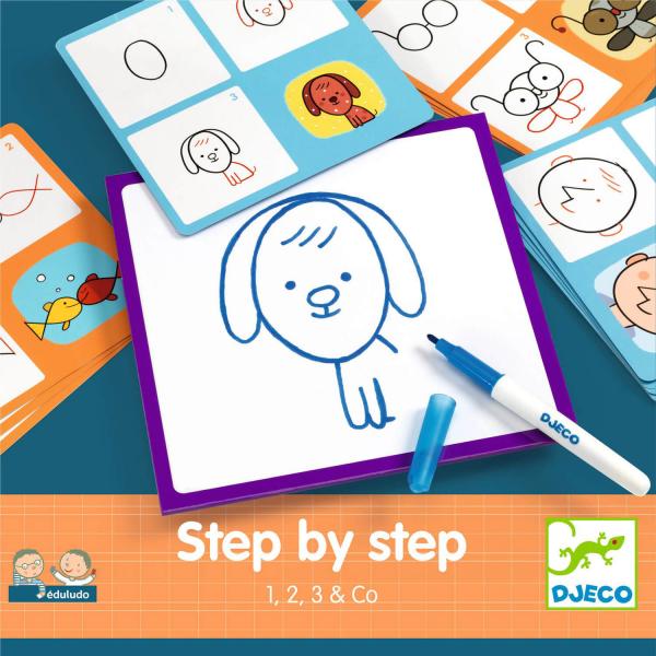 Drawing step by step: 1, 2, 3 & Co - Djeco-DJ08327