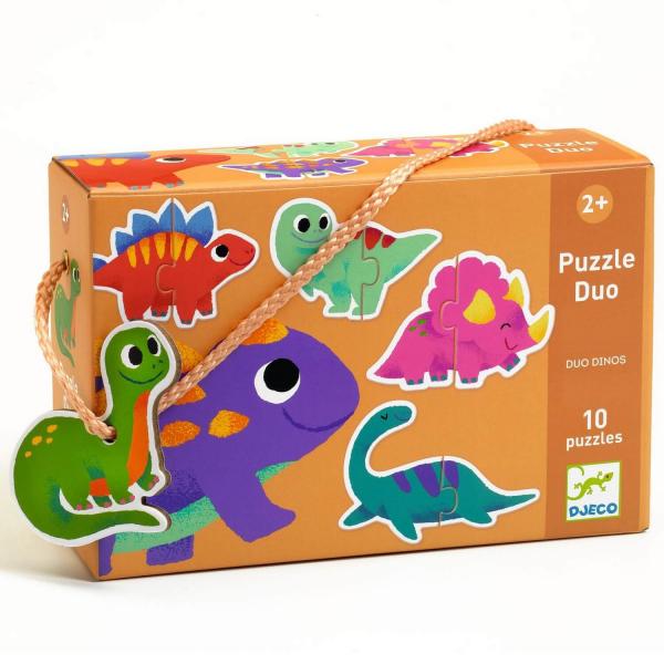 Rompecabezas dúo de 10 x 2 piezas: dinosaurios - Djeco-DJ08263