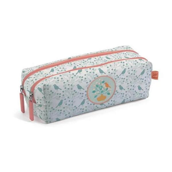 Double compartment pencil case with romantic patterns - Djeco-DD00310