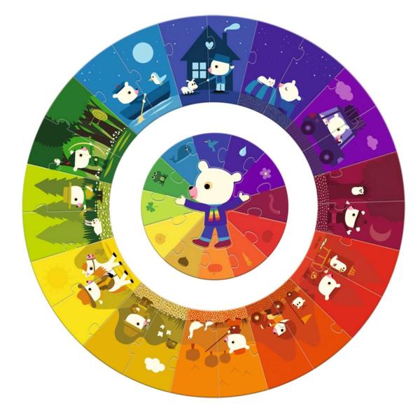 Puzzle Djeco de 24 piezas: Colores - Djeco-DJ07017