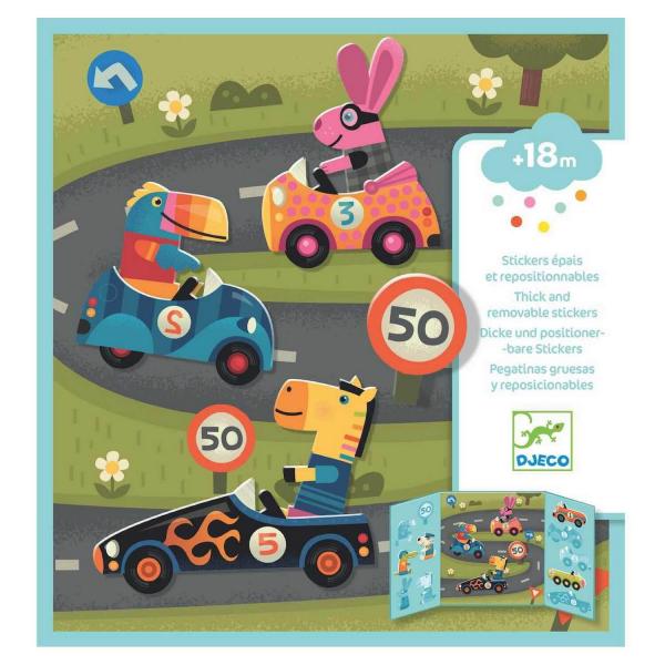 Repositionable stickers: Cars - Djeco-DJ09073