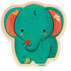 14-teiliges Puzzle: Puzzlo Elefant