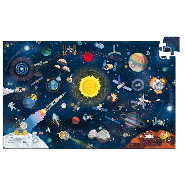 200 piece puzzle: Observation puzzle with booklet: Space - Djeco-DJ07413