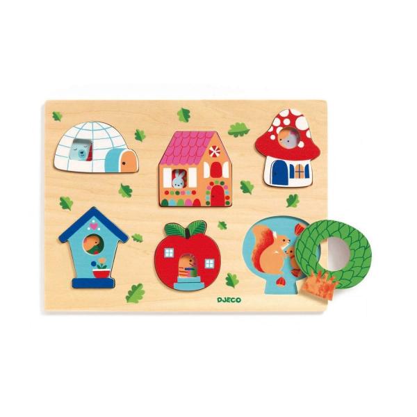 6 piece puzzle to fit: Coucou-house - Djeco-DJ01064