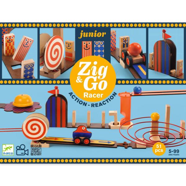 Juego de construcción: Zig & Go Junior: Racer 51 piezas - Djeco-DJ05650