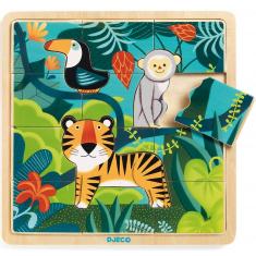 15-teiliges Rahmenpuzzle: Puzzlo Jungle