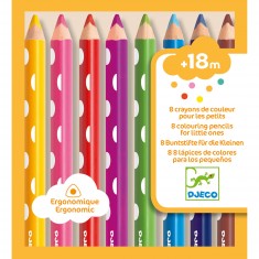 8 colored pencils for little ones
