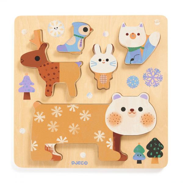 PUZLES EN RELIEVE - WoodyStack  - Djeco-DJ01090