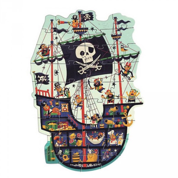 Puzzle gigante de 36 piezas: El barco pirata - Djeco-DJ07129