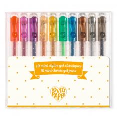 Set of 10 mini gel pens