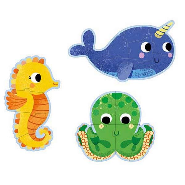 Primo puzzles of 4 to 9 pieces: In the sea - Djeco-DJ07144