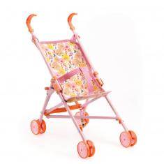 Accessoire pour poupon Poméa 32 cm : Poussette Flowers - 51,5 cm