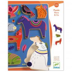 Wooden interlocking puzzle: Nora and Co