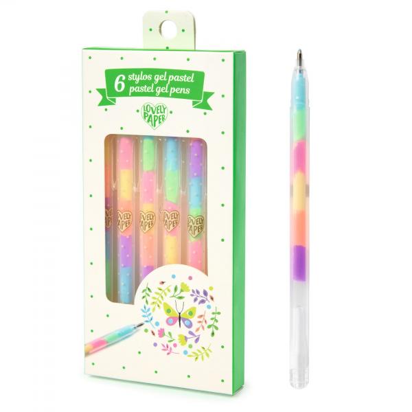 6 pastel gel pens - Djeco-DD03758