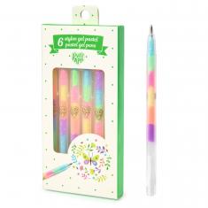 6 pasteles de gel plumas