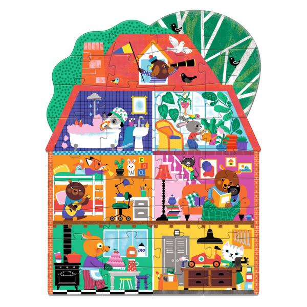 Giant Puzzle - The Little Friends House - 36 rooms - Djeco-DJ07169