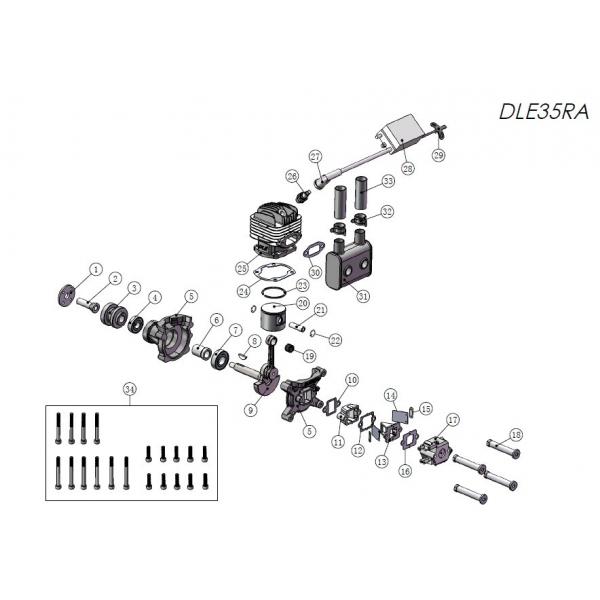 DLE35RA - Crankcase - 35-K5 - 35-K5