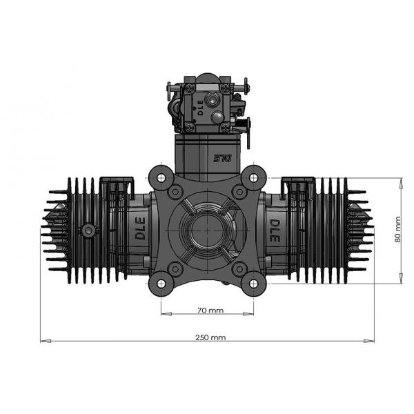 Moteur essence bi-cylindre DLE 120 - DLE Engines  - DLE-120