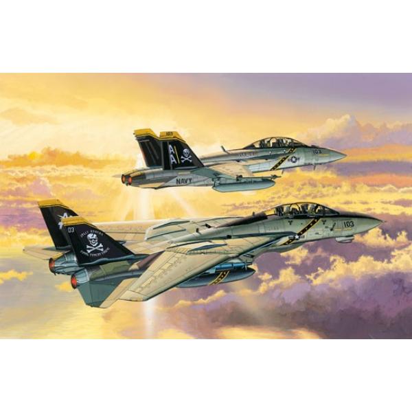 F/A-18F + F-14B Dragon 1/144 - T2M-D4591